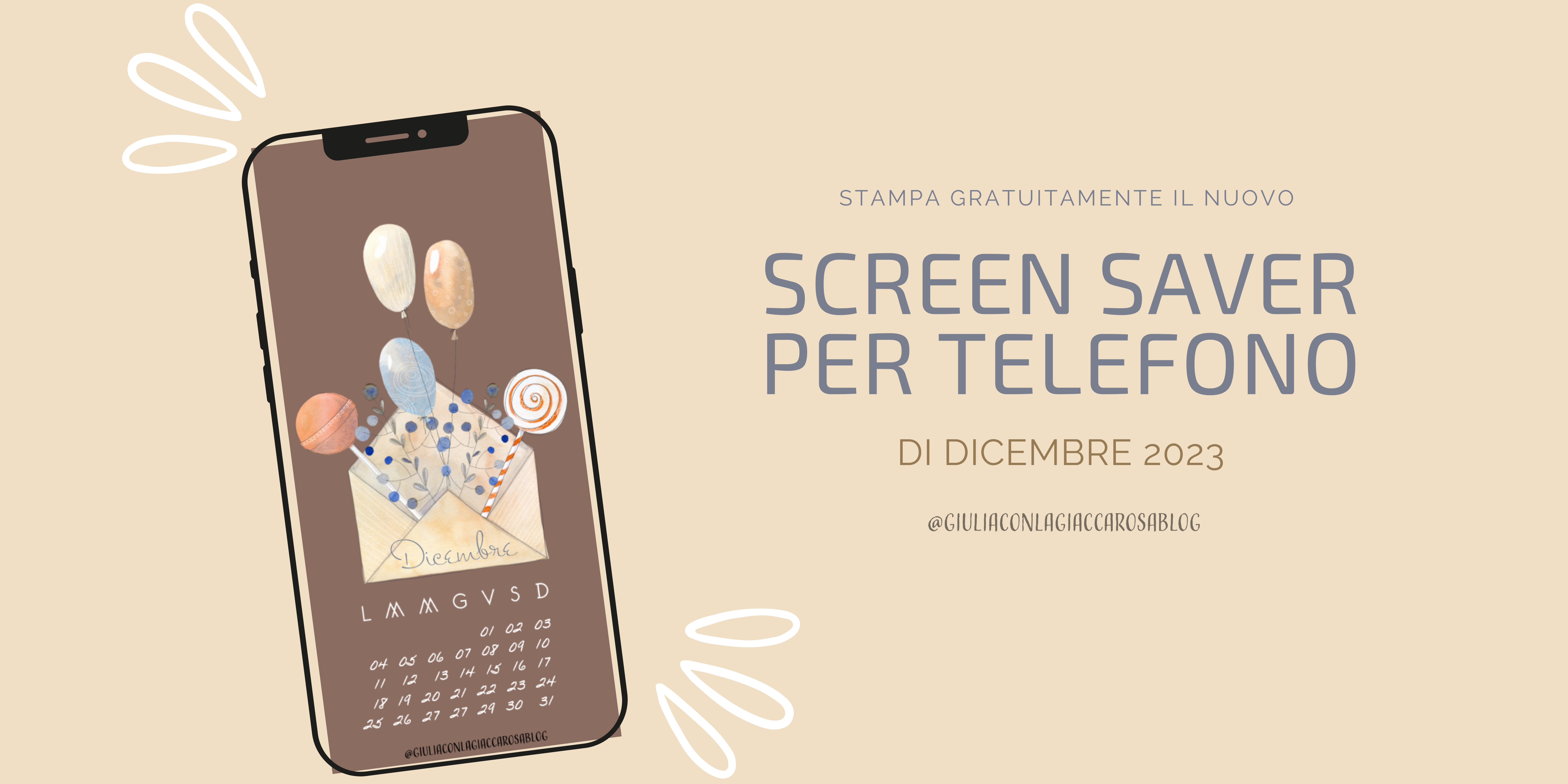 Screen-saver Dicembre 2023 | il tuo salvaschermo per telefono illustrato ogni mese!