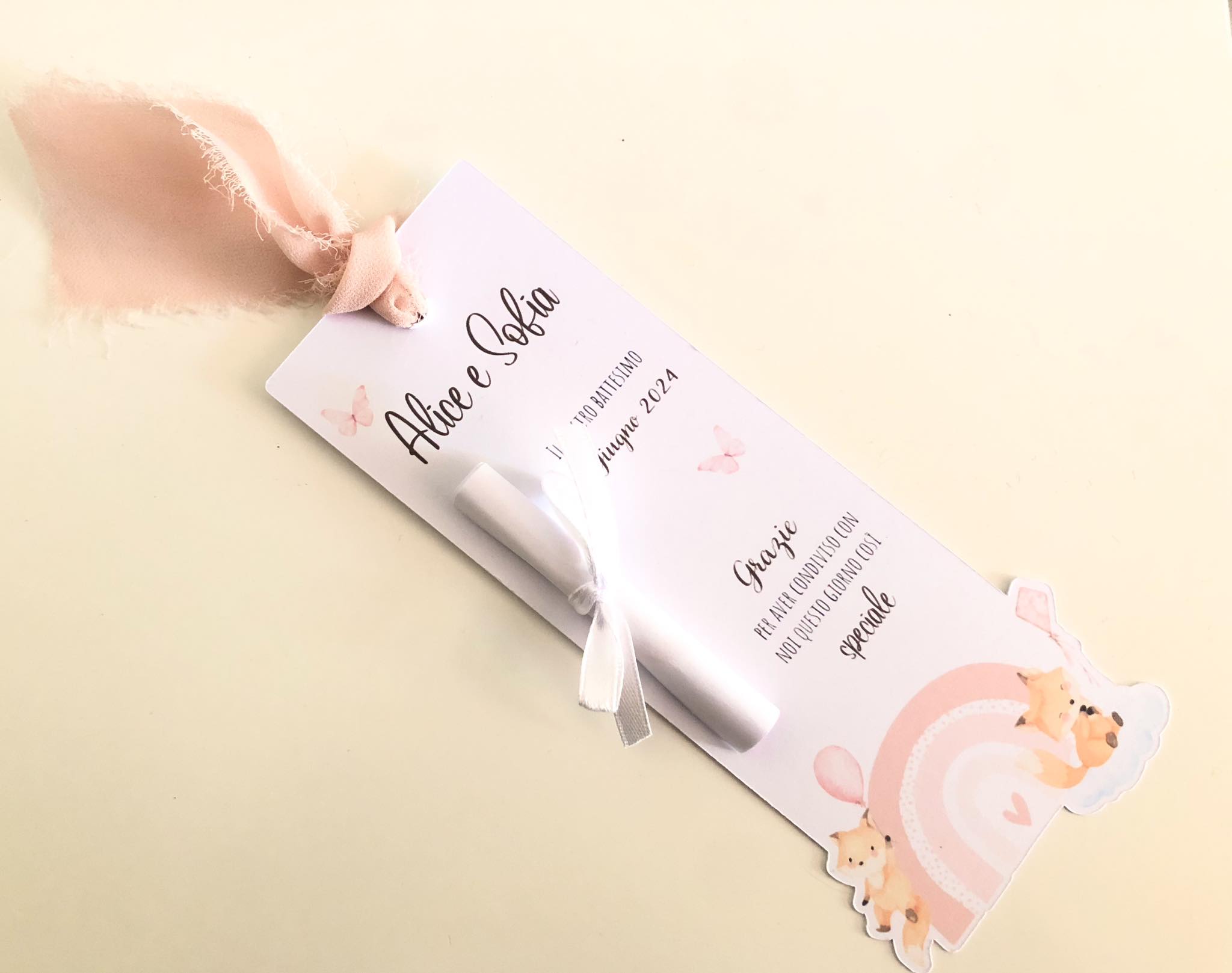 segnaposto personalizzato sagomato con inserto frase a scelta