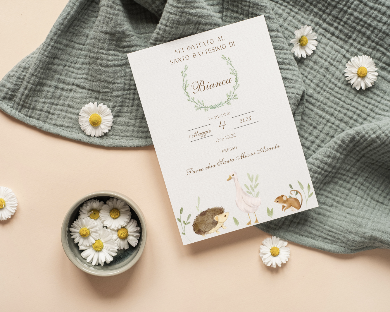 Invito cartaceo per battesimo