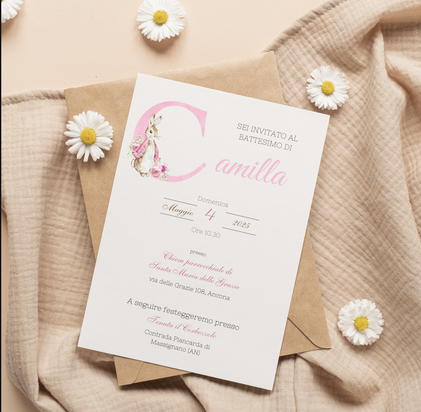 Invito cartaceo per battesimo
