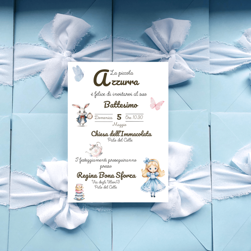 Invito cartaceo alice nel paese delle meraviglie - alice