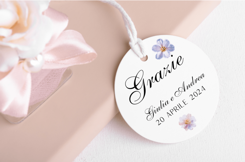 tag bomboniera matrimonio tondo