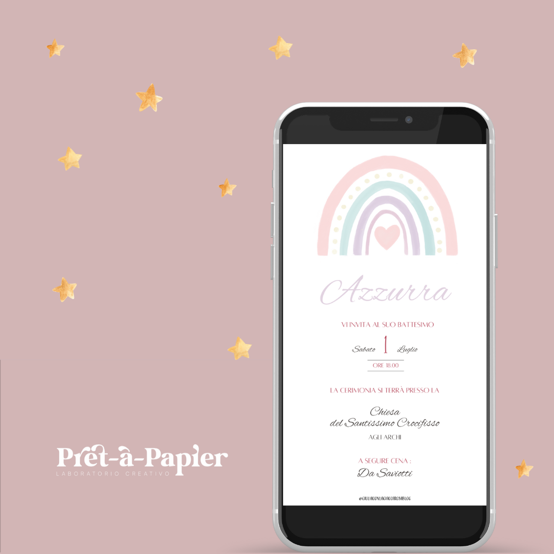 Invito digitale tema arcobaleno