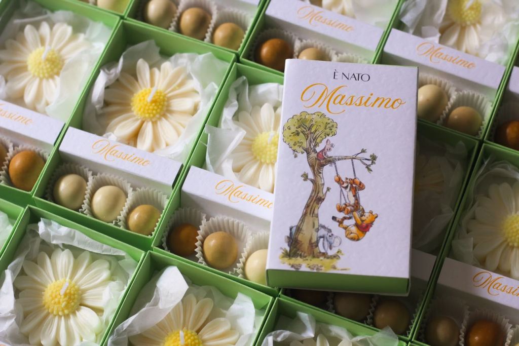 Bomboniera con candela tema winnie the pooh
